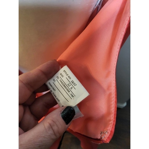 Alfred Sung Bateau Neck Satin High Low Dress Size 12R - Picture 7 of 8